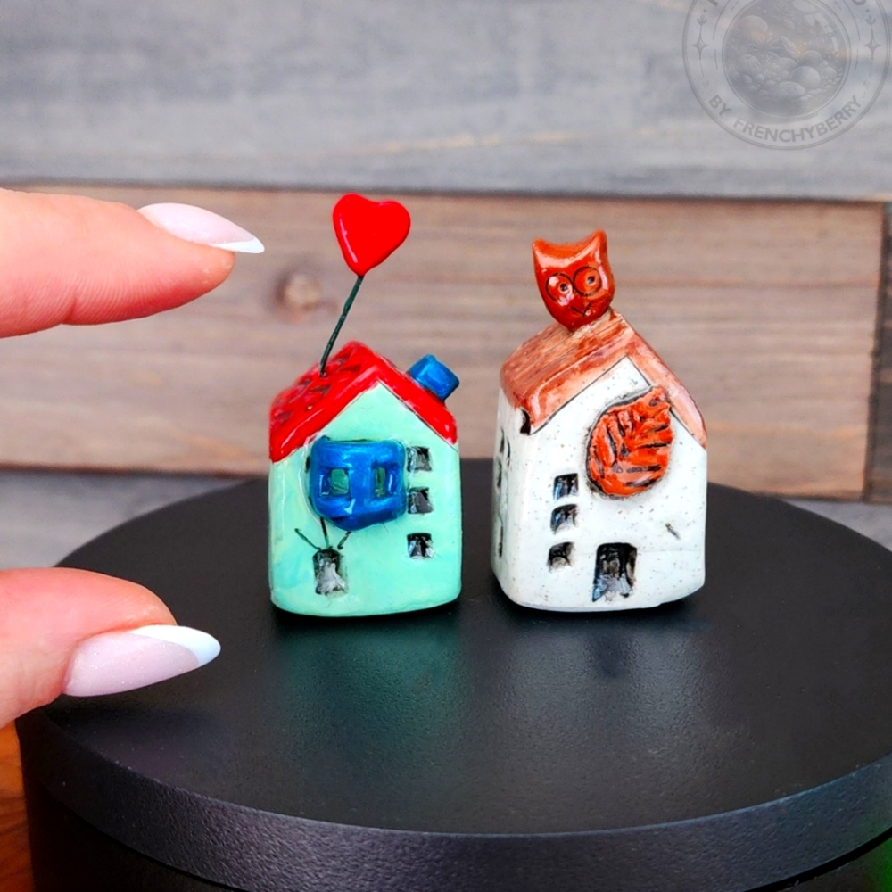 Miniature Cottages,Mini pottery houses,Ceramic house,Little houses